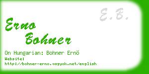 erno bohner business card