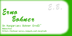 erno bohner business card